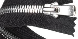 Polished Metal Finish Zipper